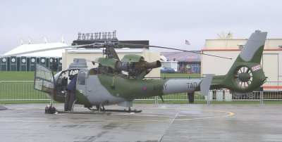 TAD015 is a Gazelle AH1 in instructional use at Middle Wallop